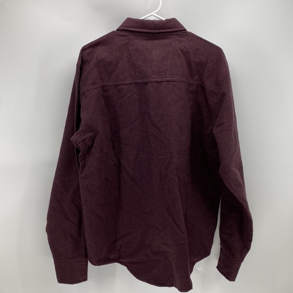Casual Country Outfitters burgundy 100% cotton flannel button down - Picture 6 of 7